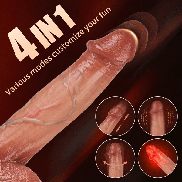 8.66” Heated Electric Thrusting Dildo with Strap-On – Adjustable Speeds, Remote, One-Click Burst, and Suction Base – Beginner-Friendly Vibrating Dildo