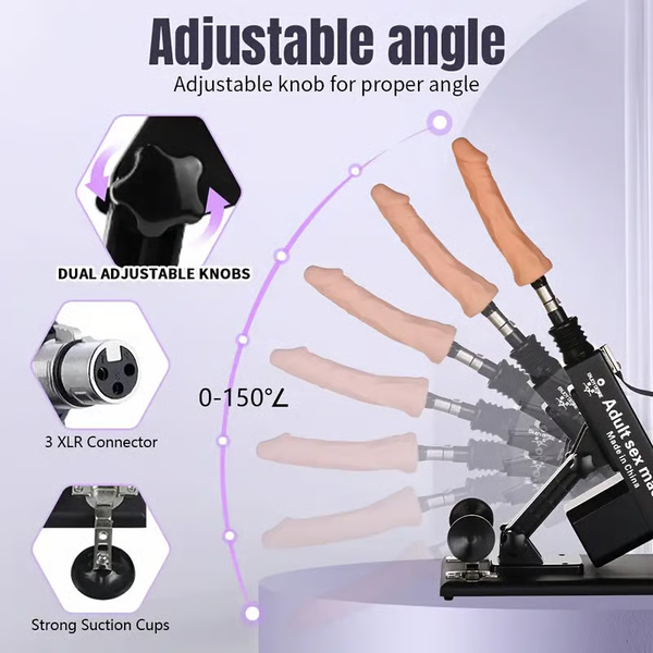 Automatic Thrusting Sex Machine with Realistic Dildo – 3XLR Connector, 7 Attachments, Adjustable Speed, Suction Base & Quiet Motor – For Men and Women