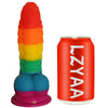 7" Rainbow Dragon Fantasy Dildo – Realistic Ribbed Silicone Dildo with Balls, G-Spot Stimulator, Strong Suction Cup & Discreet Packaging