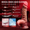 8.5 Inch Movable Foreskin Dildo – Sliding Skin Silicone Dildo for G-Spot, Vaginal & Anal Play with Suction Base