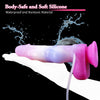8.19" Squirting Dog Dildo – Knotted Fantasy Dildo with Ejaculation Syringe & Suction Cup, Pink Silicone Canine Dildo