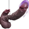 9 Inch Black Thrusting & Licking Tongue Dildo – Huge Realistic Vibrator with 7 Thrusting + 10 Vibration Modes, Suction Base, Heating, and Waterproof Design