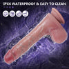 Brown 8.5 Inch Thrusting Dildo Vibrator – Realistic Silicone Dildo with 7 Thrusting, 10 Vibration & Heating Modes, Suction Cup & Remote Control for G-Spot & Anal Play