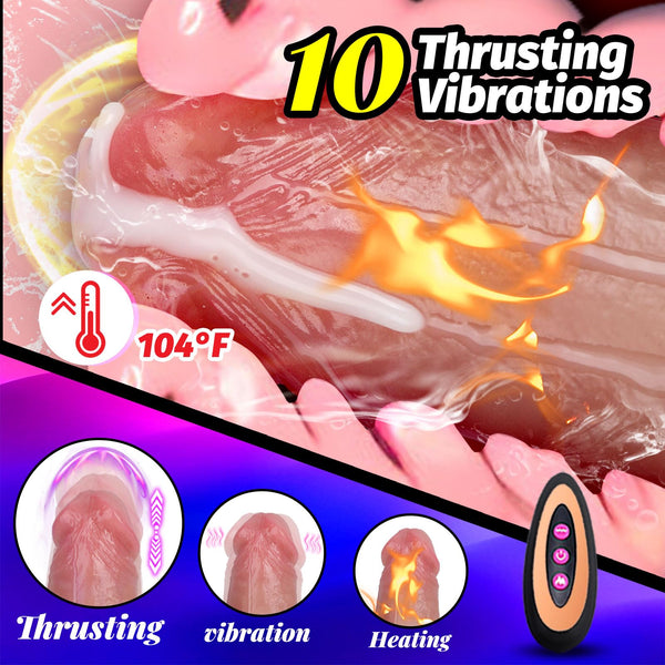 Huge Realistic Heated Thrusting Dildo – 9.6 Inch